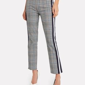 MOTHER Plaid Ankle Pants in Gray and Blue